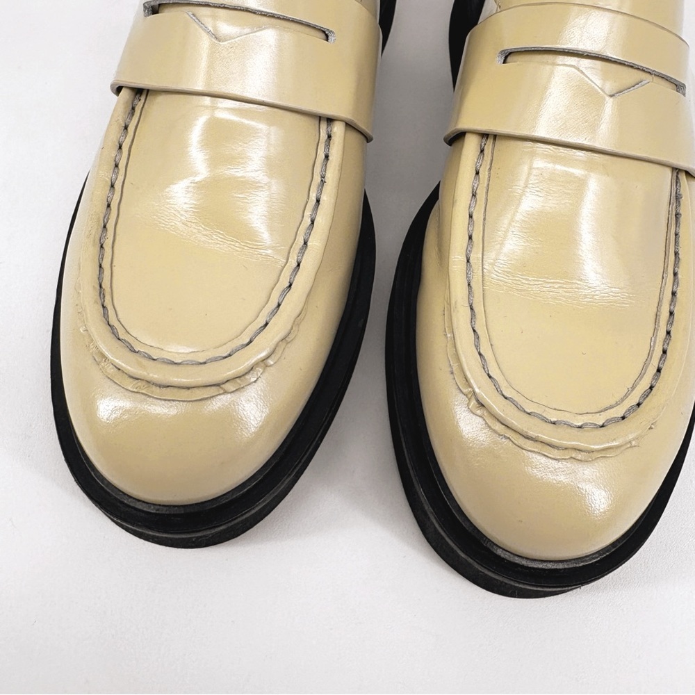 AQUATALIA | Michelina Leather Penny Loafer Mules in Cream | Sz 8 - Picture 5 of 12